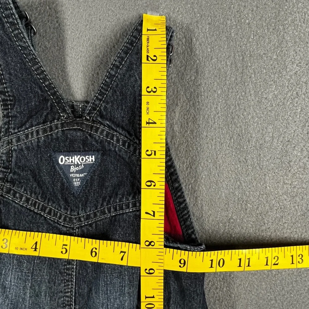 OshKosh B'Gosh Denim Overalls 9M Dark Wash Plaid Lined‎ Baby